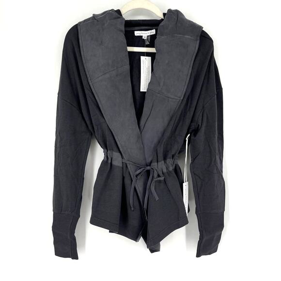 Young Fabulous & Broke Softshell Jacket Gray Shawl Hooded Medium Oversized - Picture 1 of 6